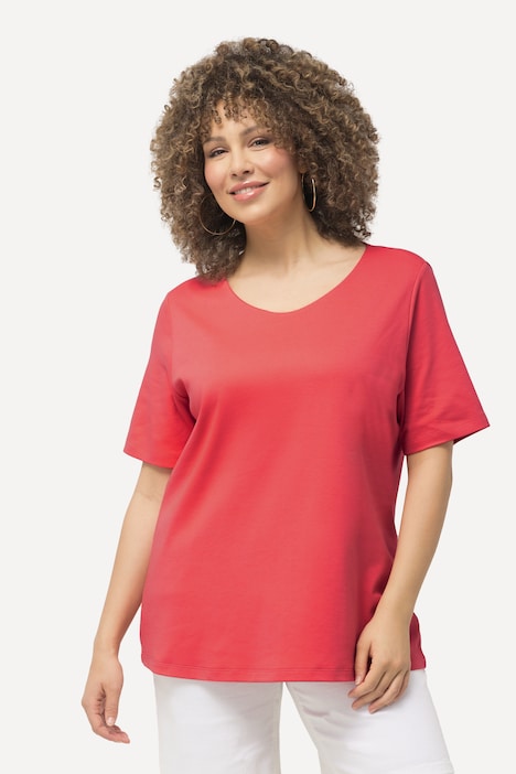 Shirt, doppellagige Vorderseite, Slim, Rundhals, Halbarm