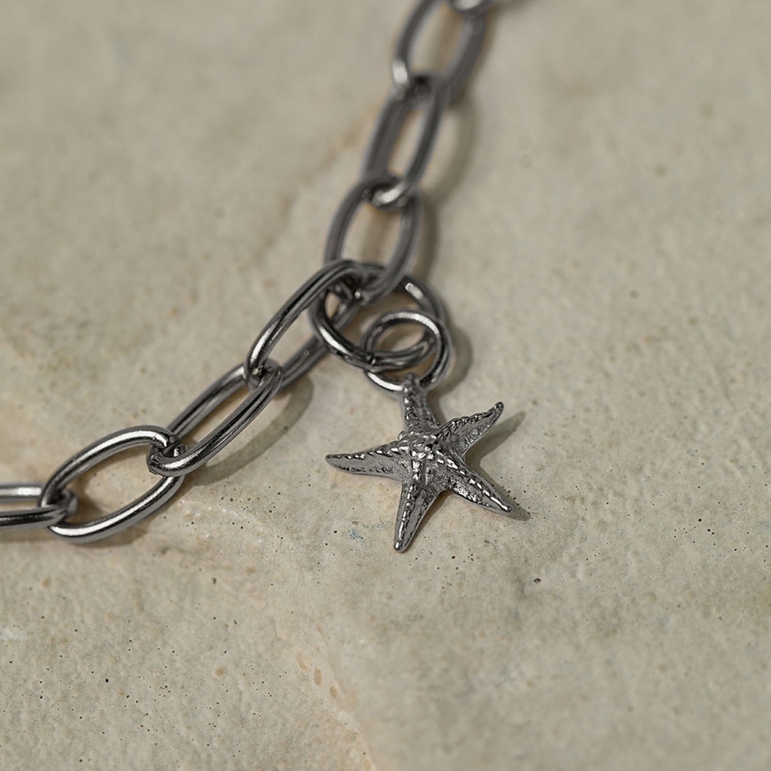 Paul Hewitt Charm Starfish Marinium Ocean Steel Silbrig
