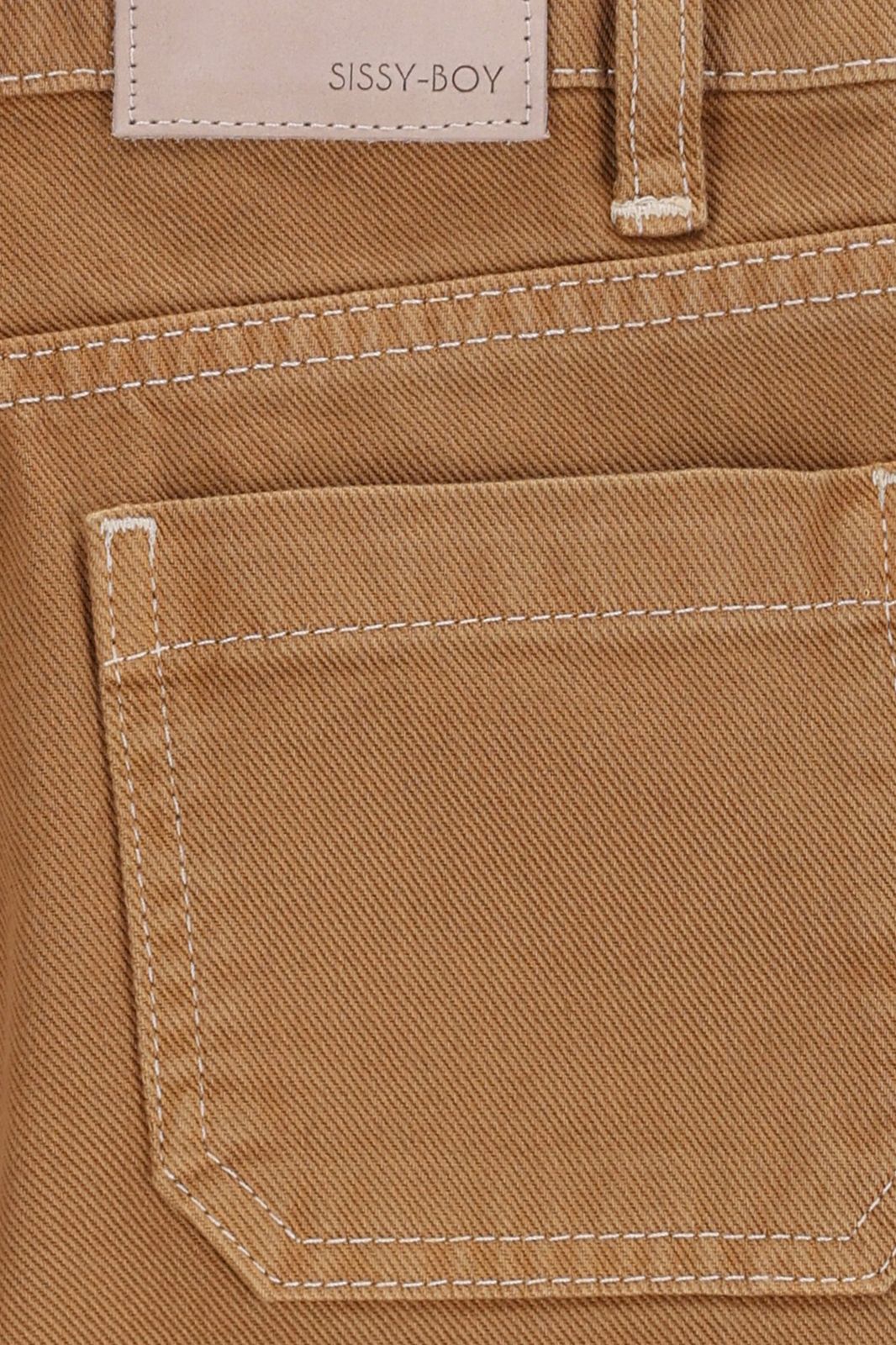 Lichtbruine denim wide leg jeans
