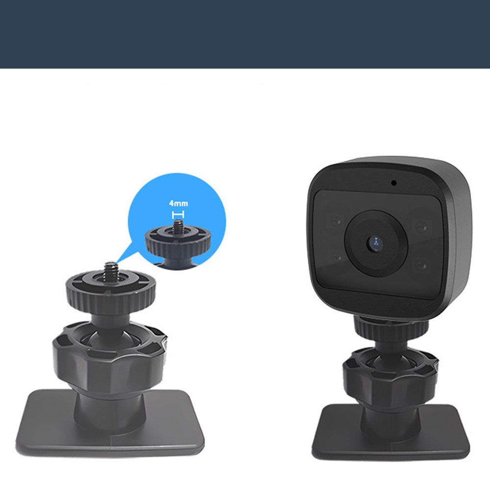 Mini WiFi IP Kamera HD 720p Infrarot LED's Nachtsichtfunktion mit Micro SD Kartenslot   Halterung iOS/Android - Schwarz