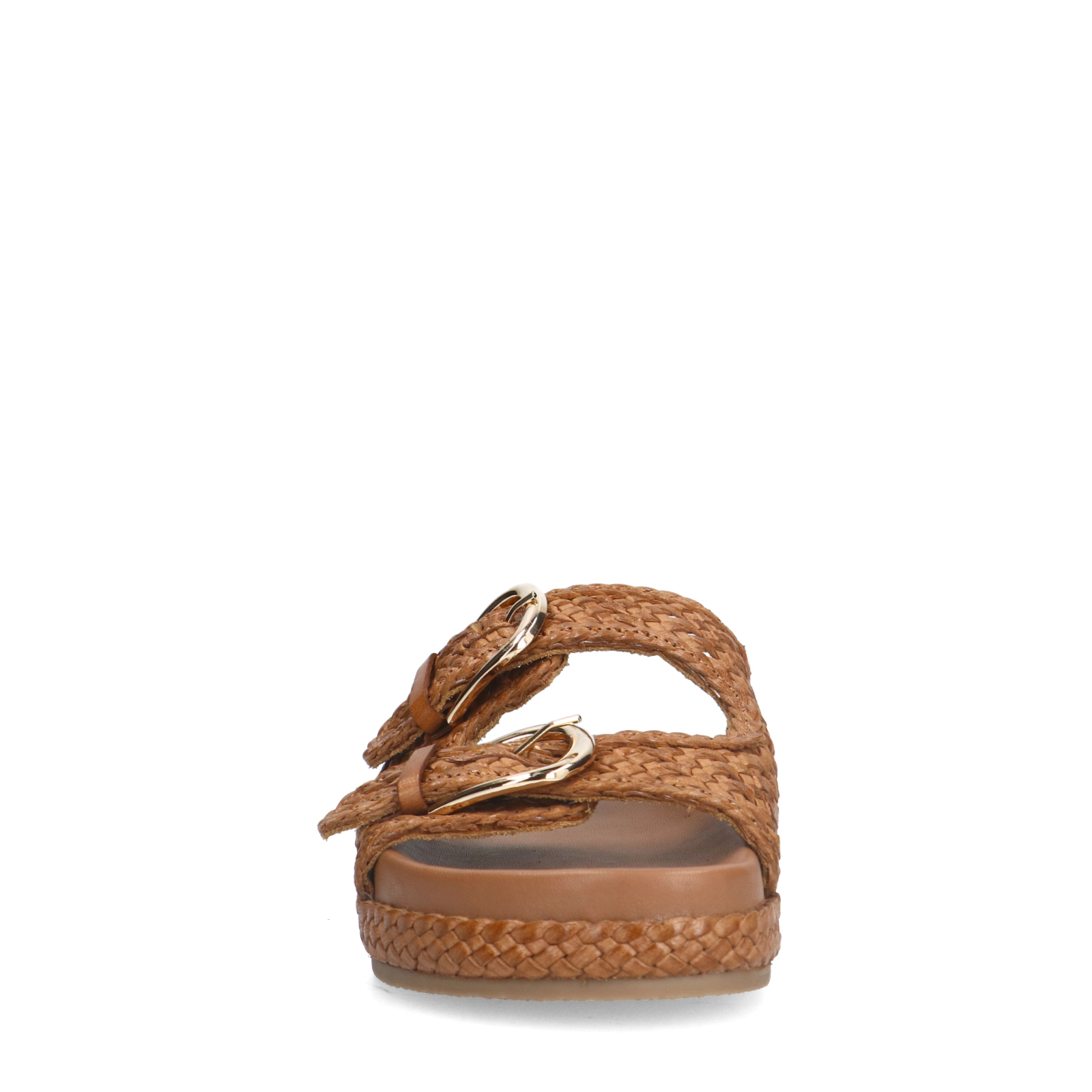 Cognac leren slippers