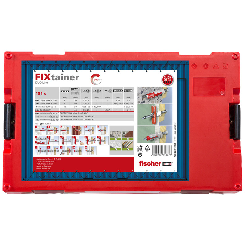Fischer FixTainer DuoLine Plug & Play 180-delig