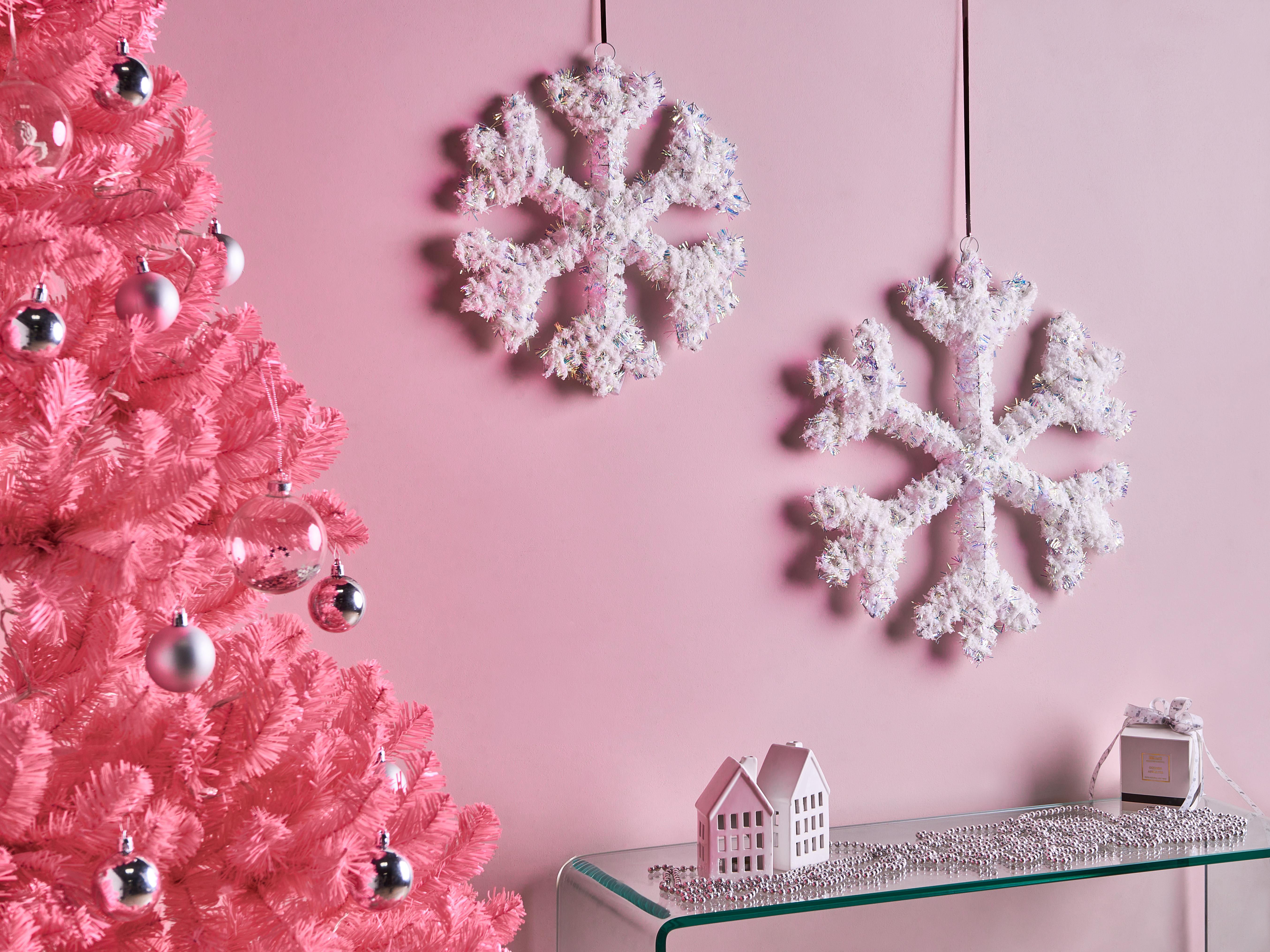 Set van 2 kerstdecoraties LED GURRE Sneeuwvlok 40/50 cm Wit