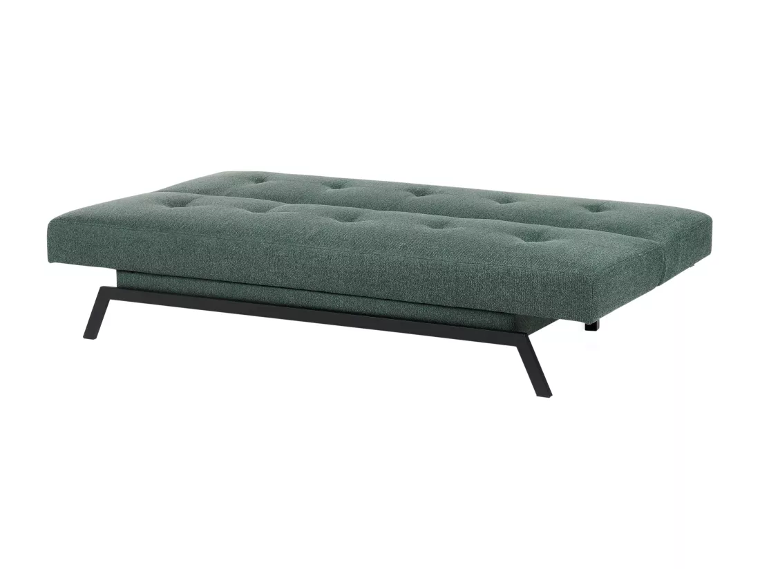 Canapé convertible 3 places en tissu vert LEEDS