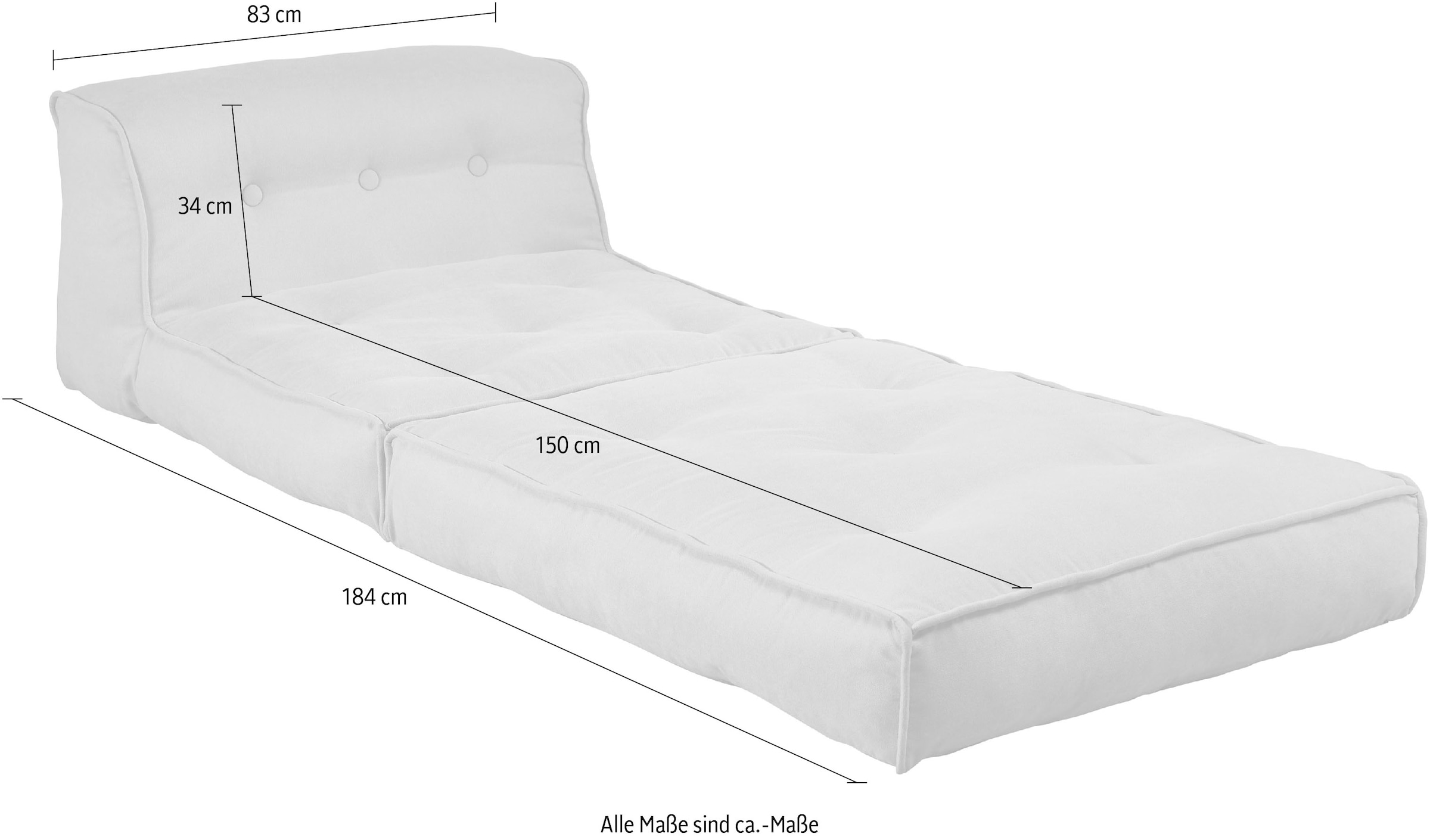 INOSIGN Sessel »Pia« Loungesessel  in 2 Grössen, mit Schlaffunktion und Pouf-Funktion.