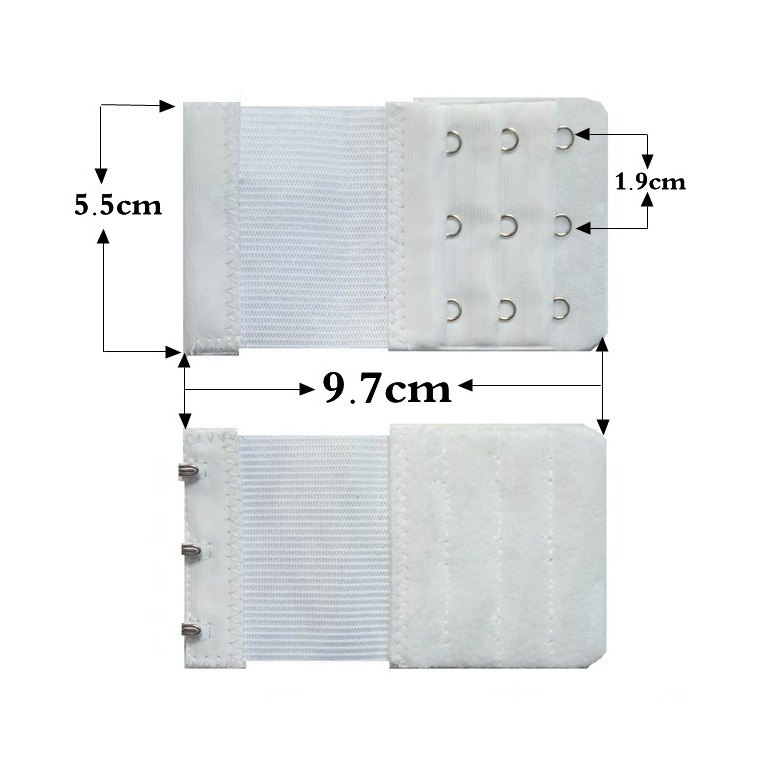 (6er Set) BH Verlängerung Erweiterung mit 2 / 3 Haken Verschluss - Weiss