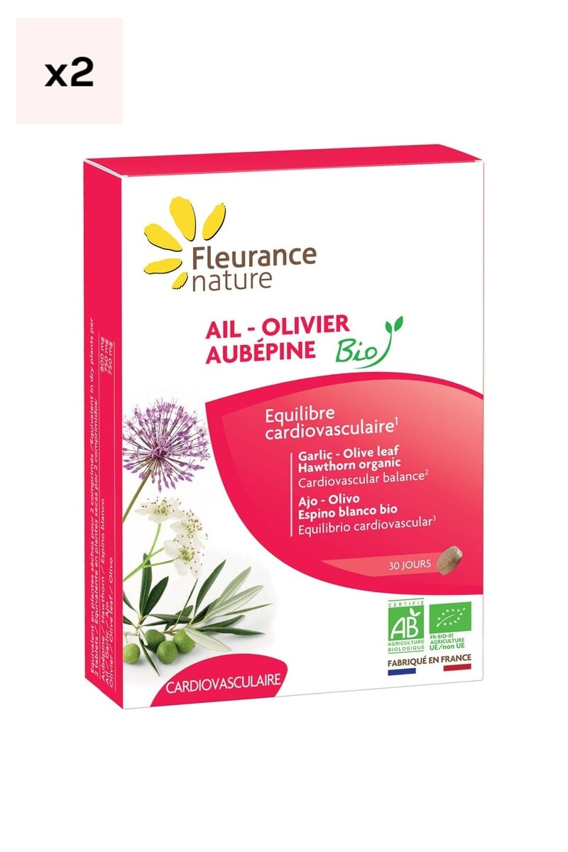 Équilibre cardiovasculaire - Ail, olivier & aubépine bio - 60 jours