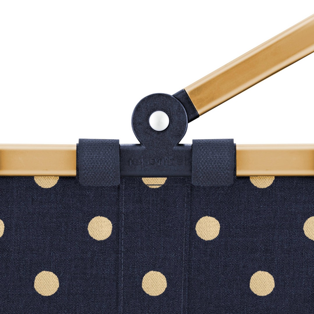 reisenthel Einkaufskorb CARRYBAG XS blau/Polkadots goldfarbig