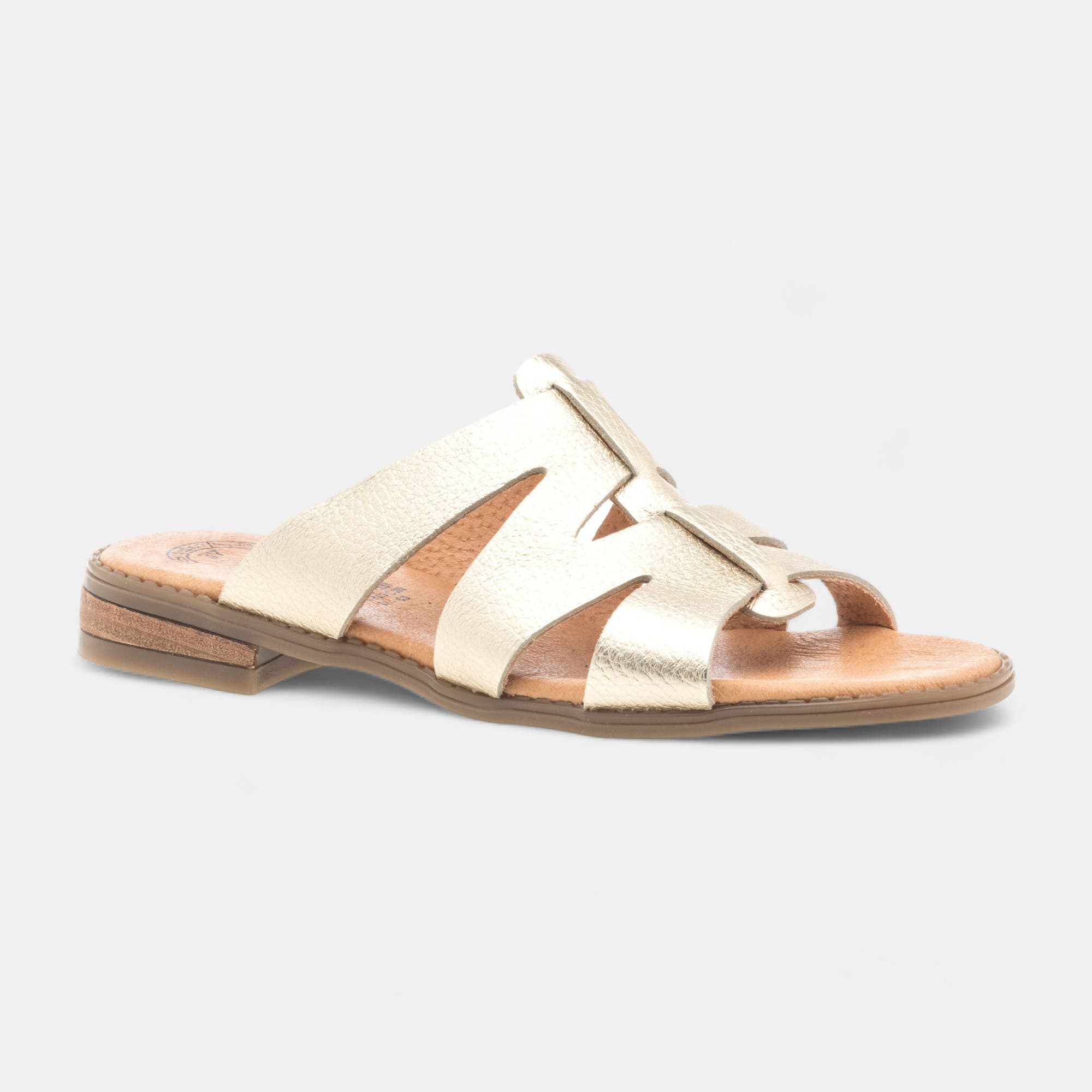 Mules Femme en cuir bronze