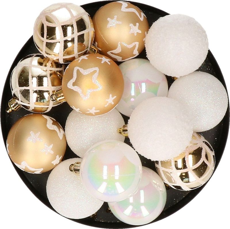Atmosphera - Kerstballen - 15st - Multi - Kunststof - Diameter 5 cm