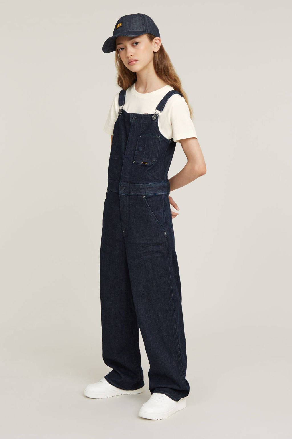 G-STAR loose fit tuinbroek Straight Leg Zip Dungaree rinsed