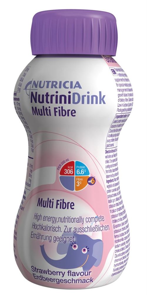 NUTRINI Multi Fibre<br>200 ml, Flasche, Emulsion zum Einnehmen, Erdbeer