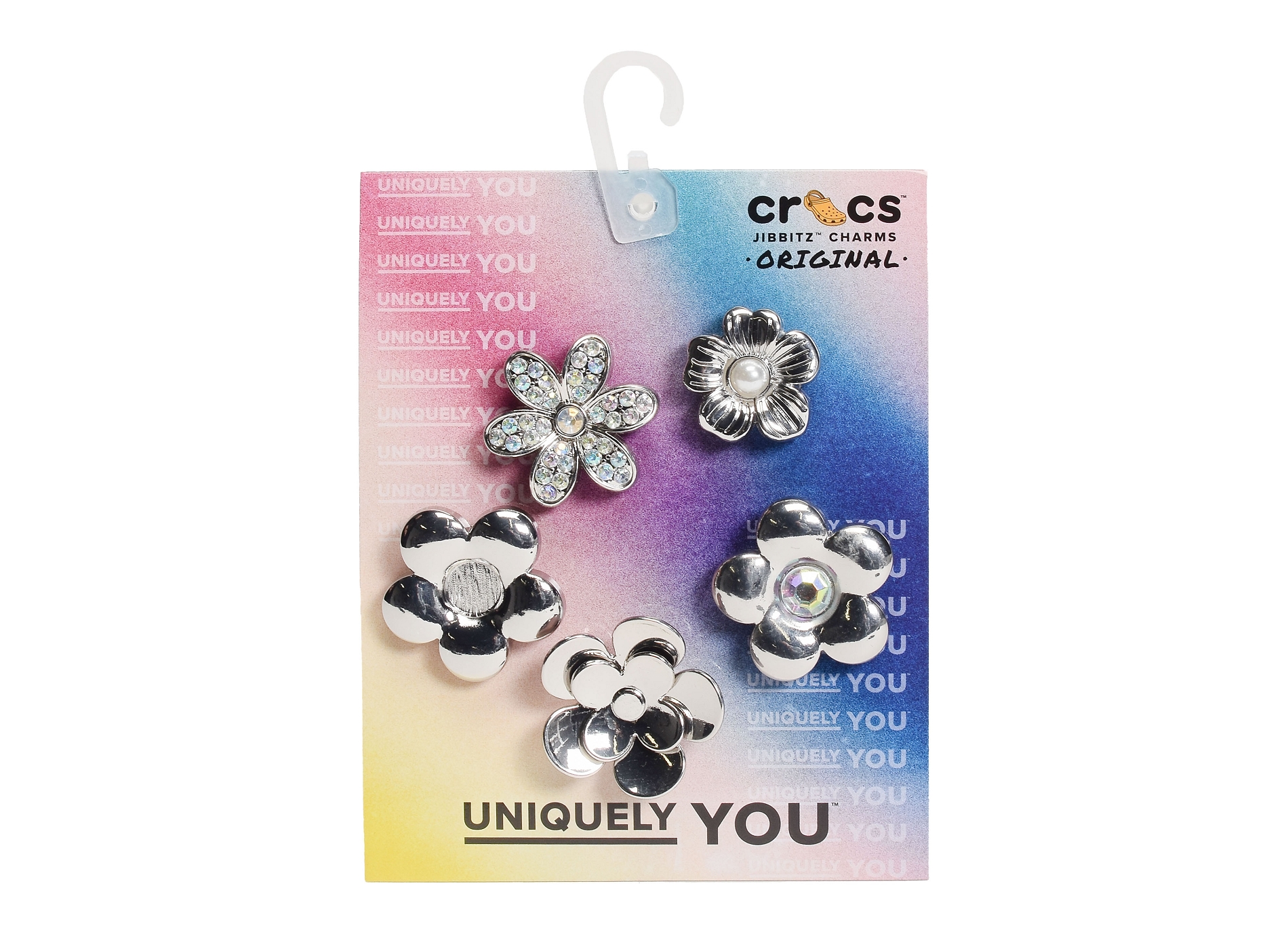 Monochrome silver flowers argent