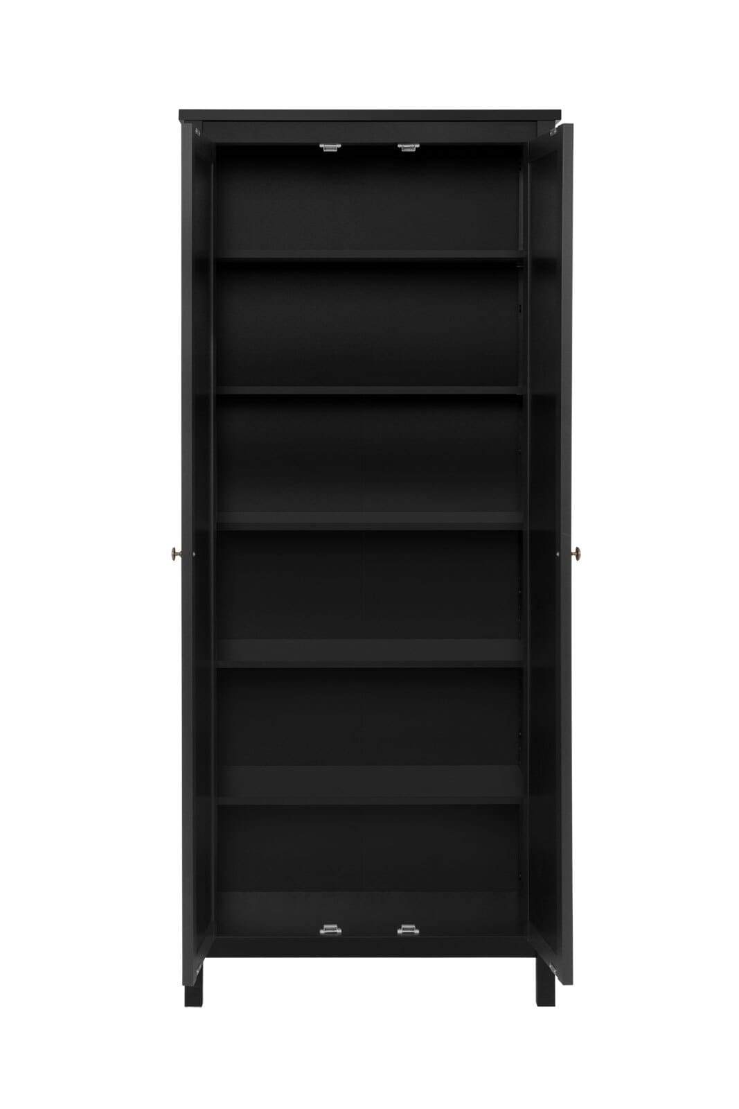 Vitrine CORDOBA 80 x 187 cm schwarz / Geflecht Nobel