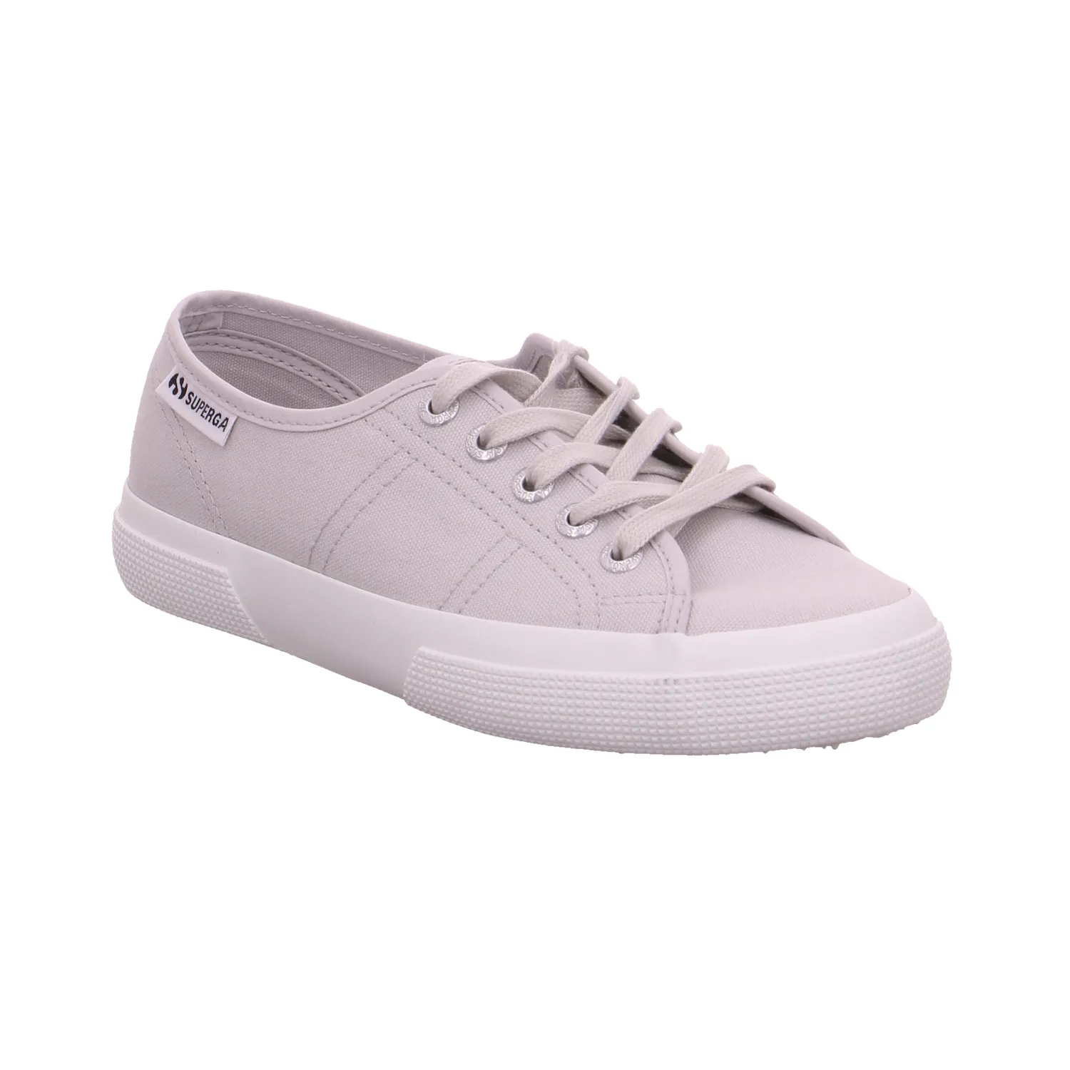 SUPERGA Sneaker Silber Textil  mit superleichter Laufsohle