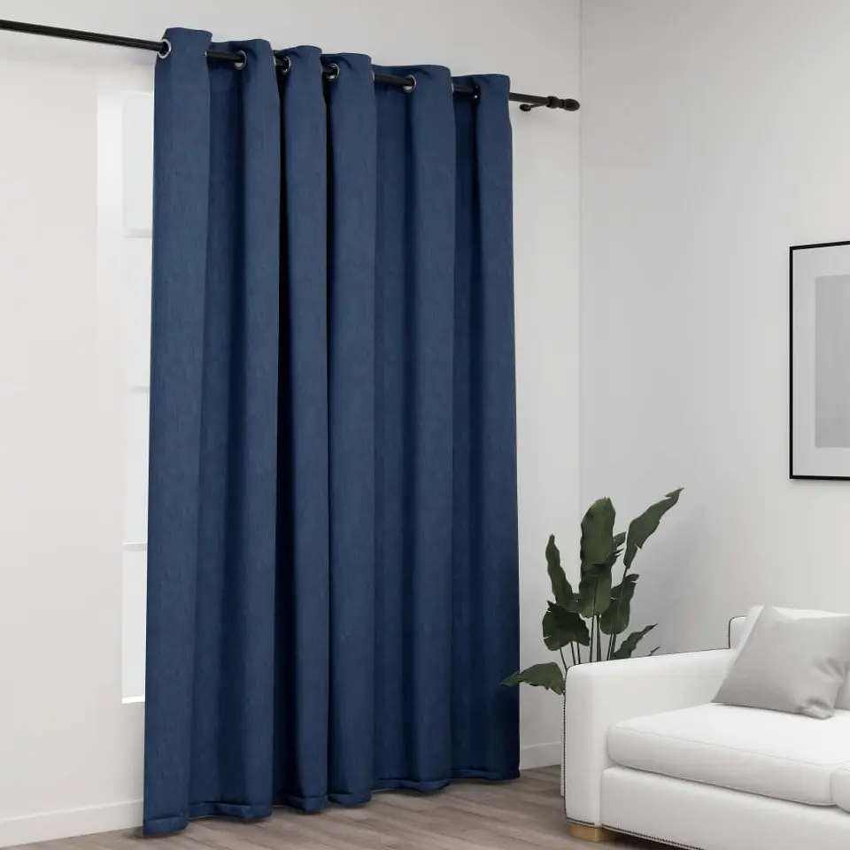 vidaXL - Gordijn - Blauw - Stof - 290 x 245 cm