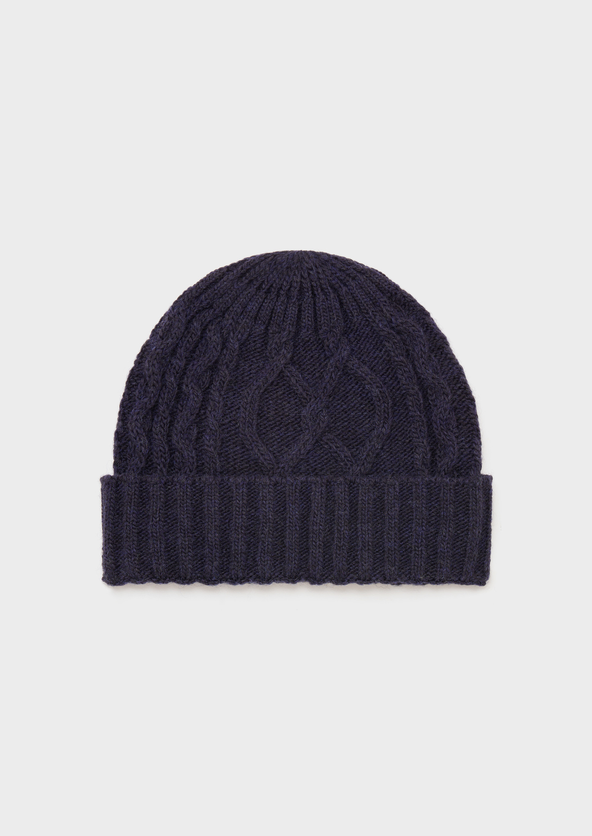 Bonnet en maille torsadée unie bleu jeans