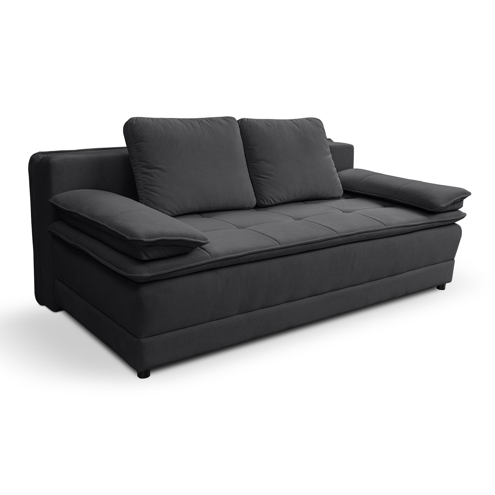 Schlafsofa - anthrazit - Velvet - Liegefunktion und Staukasten