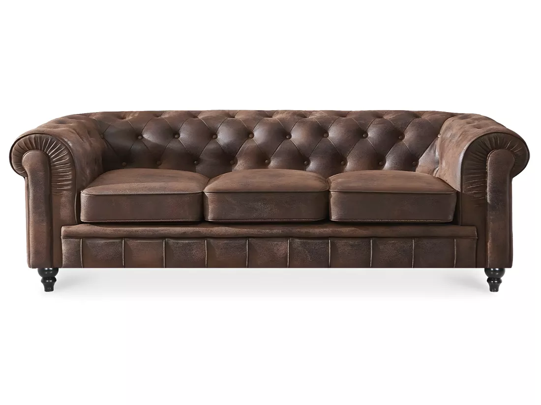 Canapé Chesterfield 3 Places Vintage