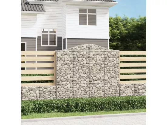Paniers à gabions arqués 10 pcs 200x30x180-200 Fer galvanisé