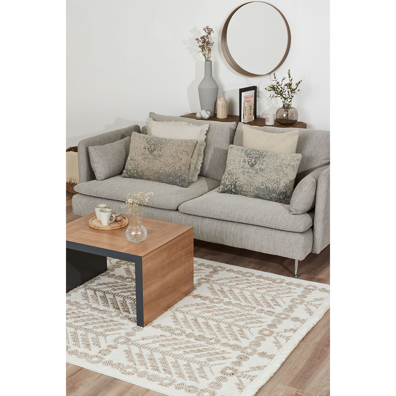 Nazar Rugs Tapis Bali 734 crème - 160x230 cm