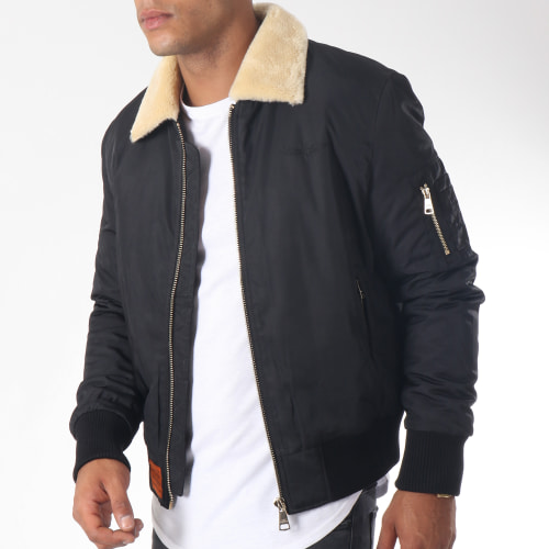 Bomber Col Mouton Versmold Noir