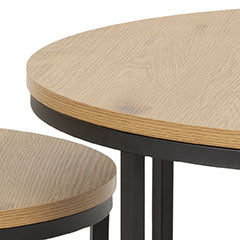 Rivan Salontafel - ø80/ø50 - Eiken - Set van 2