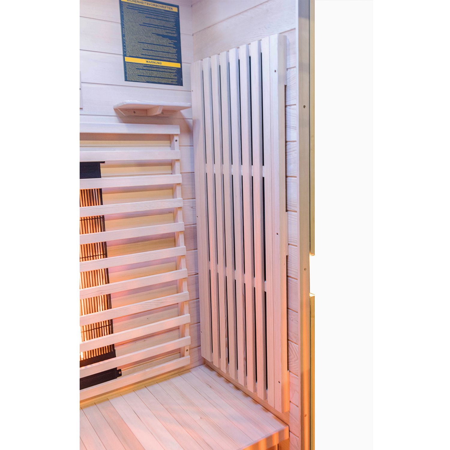 Dewello® Infrarotkabine Infrarotsauna KINGSTON 90cm x 90cm inkl. 3 Vollspektrumstrahler, 4 Karbonstrahler, Farblicht,LED