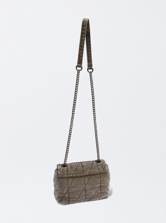 Bolsa de ombro em jeans - Cinza