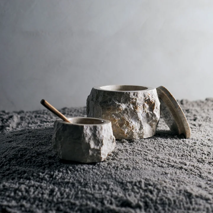 Muubs - Batu Krug mit Deckel, Ø 13 x 11 cm, creme