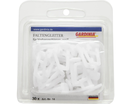Geplooide glijders met glijderkop 11 x 10 mm voor gordijnrails, 30 st.