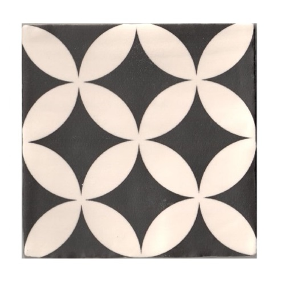 Terre d'Azur Madelaine Decor 13 wandtegel 13x13cm zwart - 30 stuks per doos