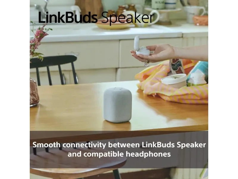 Sony LinkBuds SRS-LS1 - Højttaler - til transportabel brug - trådløs - Bluetooth - App-kontrolleret - 2-vejs - lysegrå