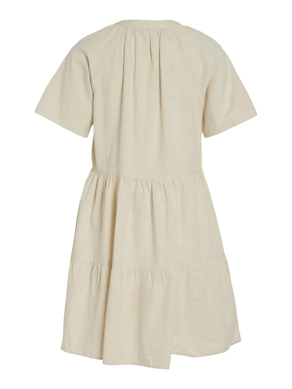 Vila  Viprisilla V-Neck kort kjole - Super Light Natural Melan