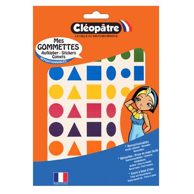 Cléopâtre - 192 gommettes géométriques - 8 couleurs - repositionnables
