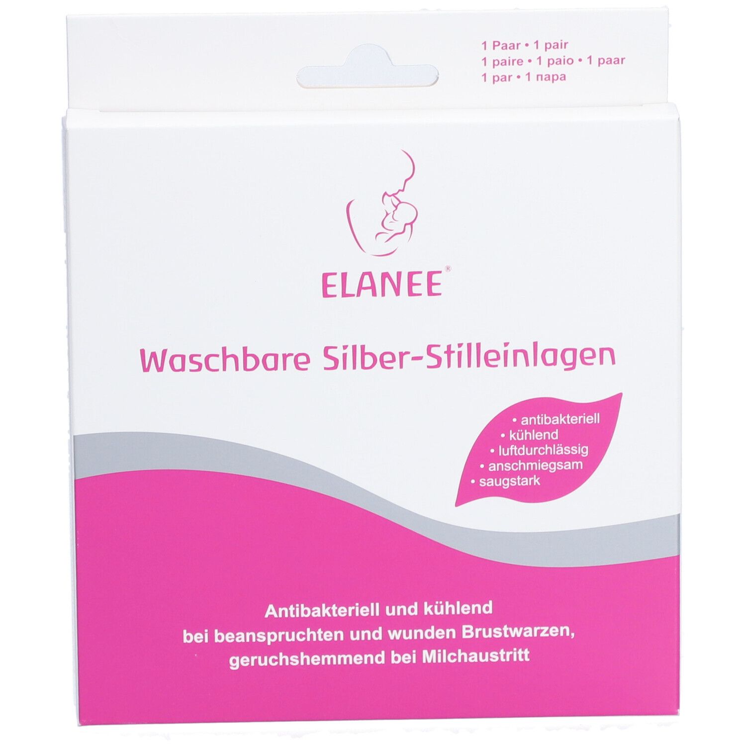 ELANEE® Stilleinlagen Silber waschbar