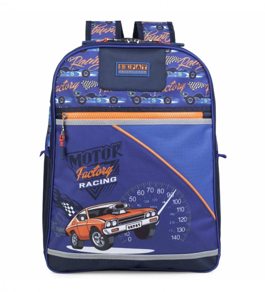 Mochila infantil acolchoada e estampada Skpat 130901 Azul - 42 x 33 x 15 cm -