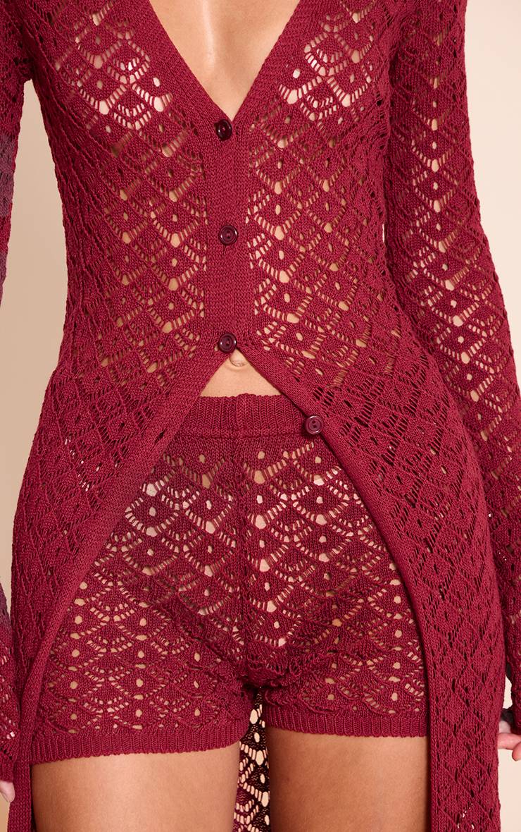 Dark Wine Short Mini En Crochet