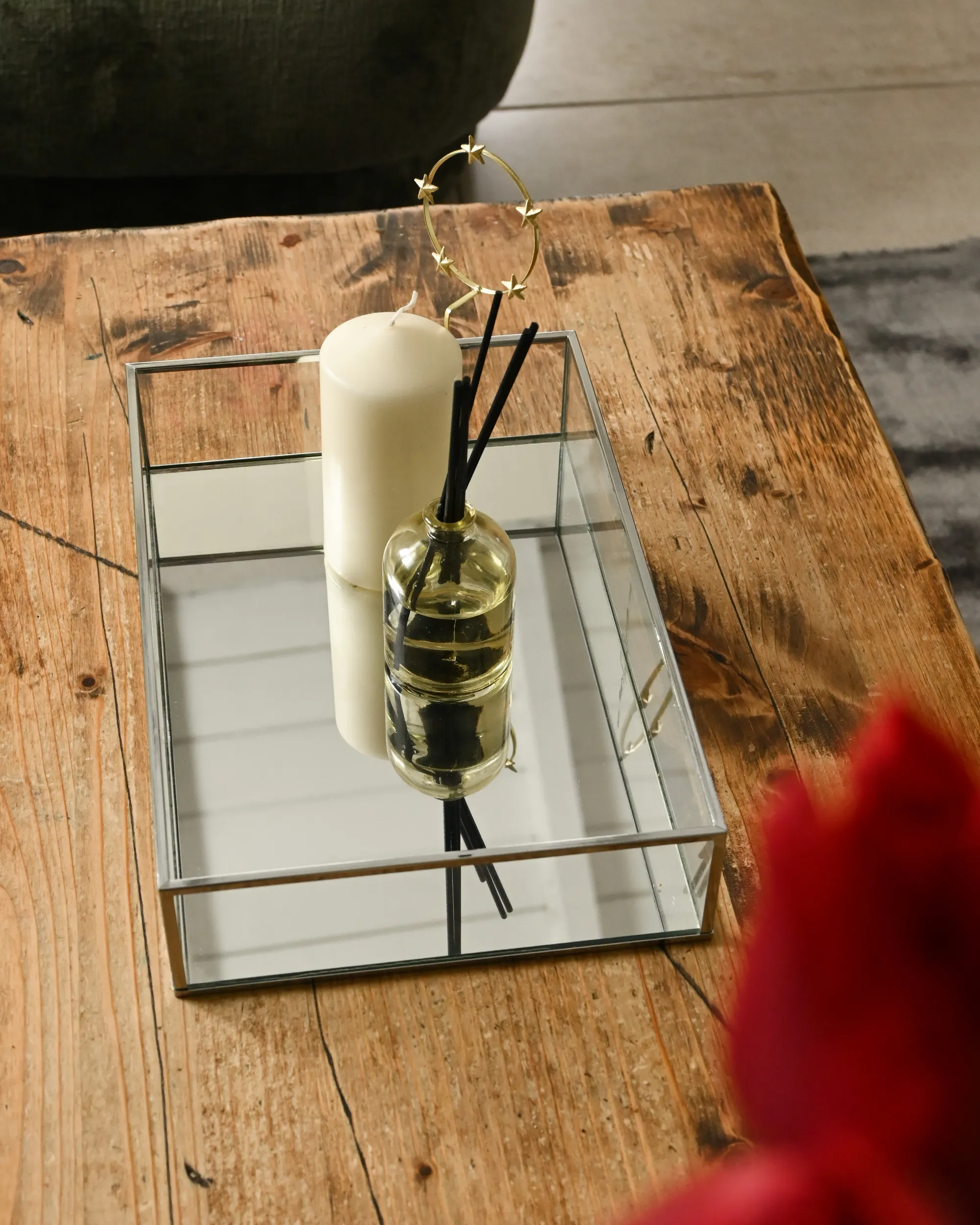 Decoratief dienblad GRENOBLE Glas Zilver
