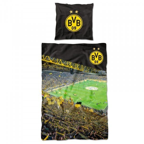 Dortmund Ensemble de Literie Südtribüne - Noir/Jaune