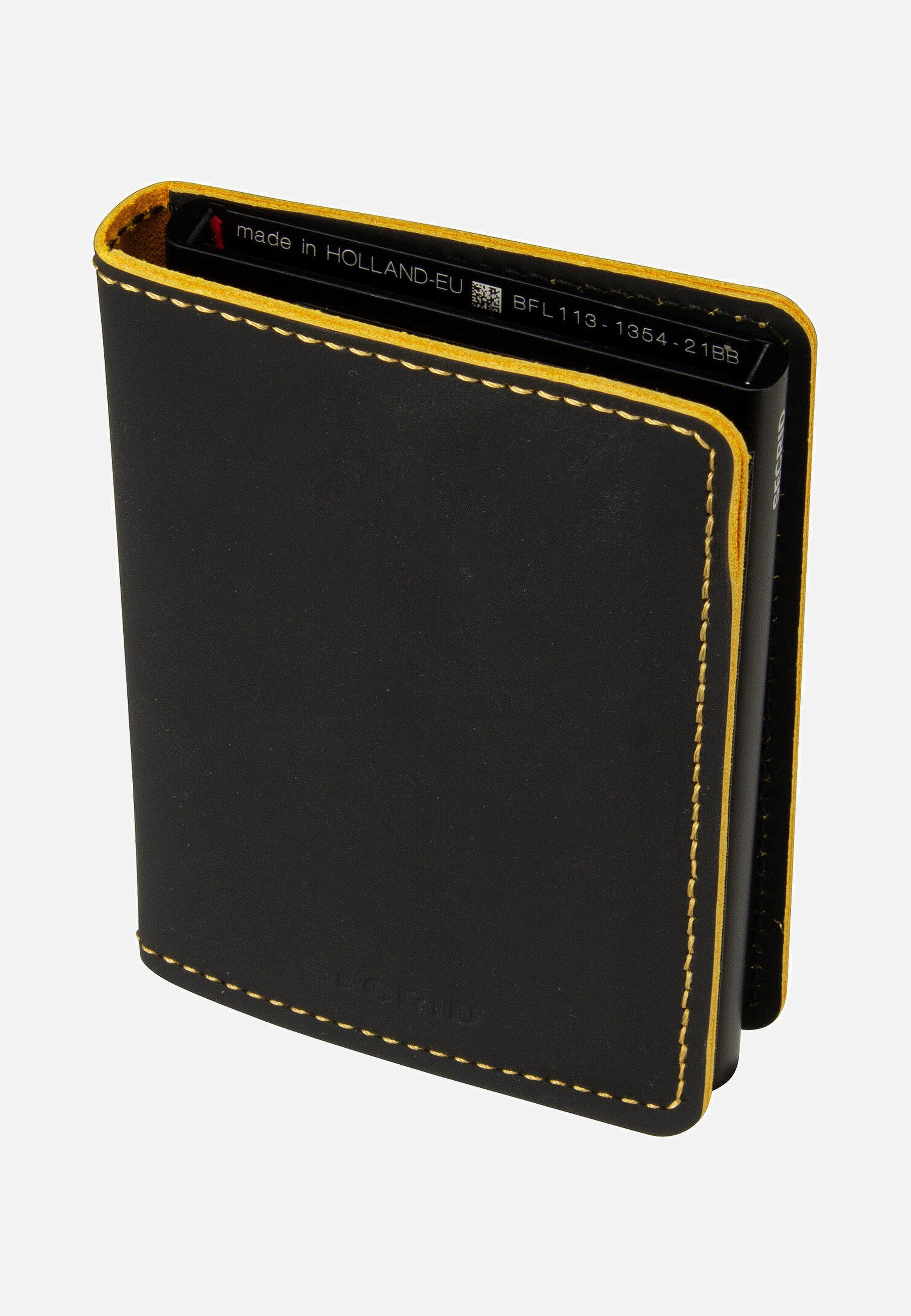 Slimwallet Matte Black-Ochre - Portemonnaie