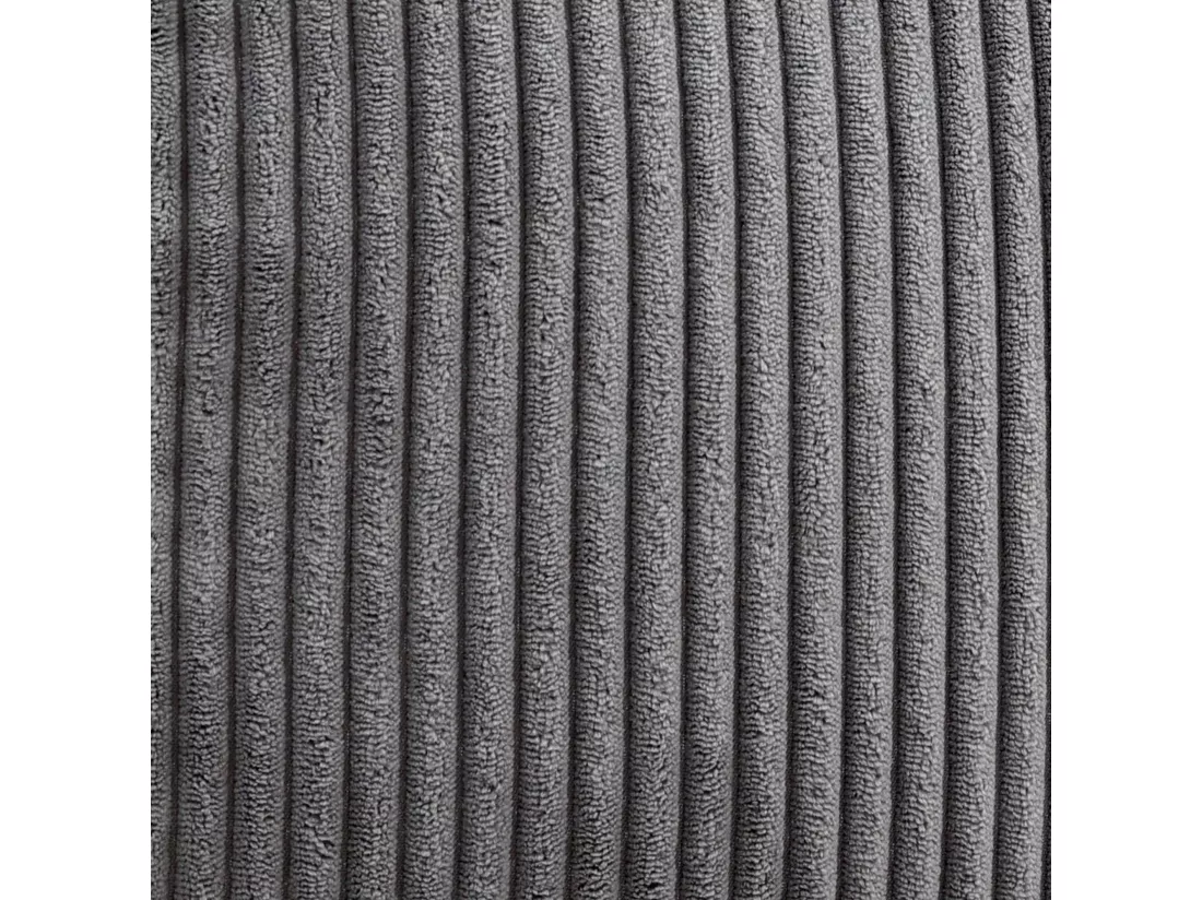 Pouf classique en velours côtelé, gris anthracite - KINGSTON