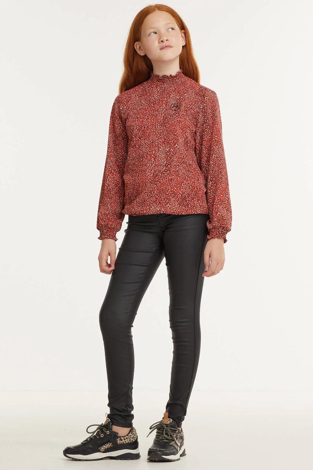 ONLY coated skinny broek KONROYAL zwart