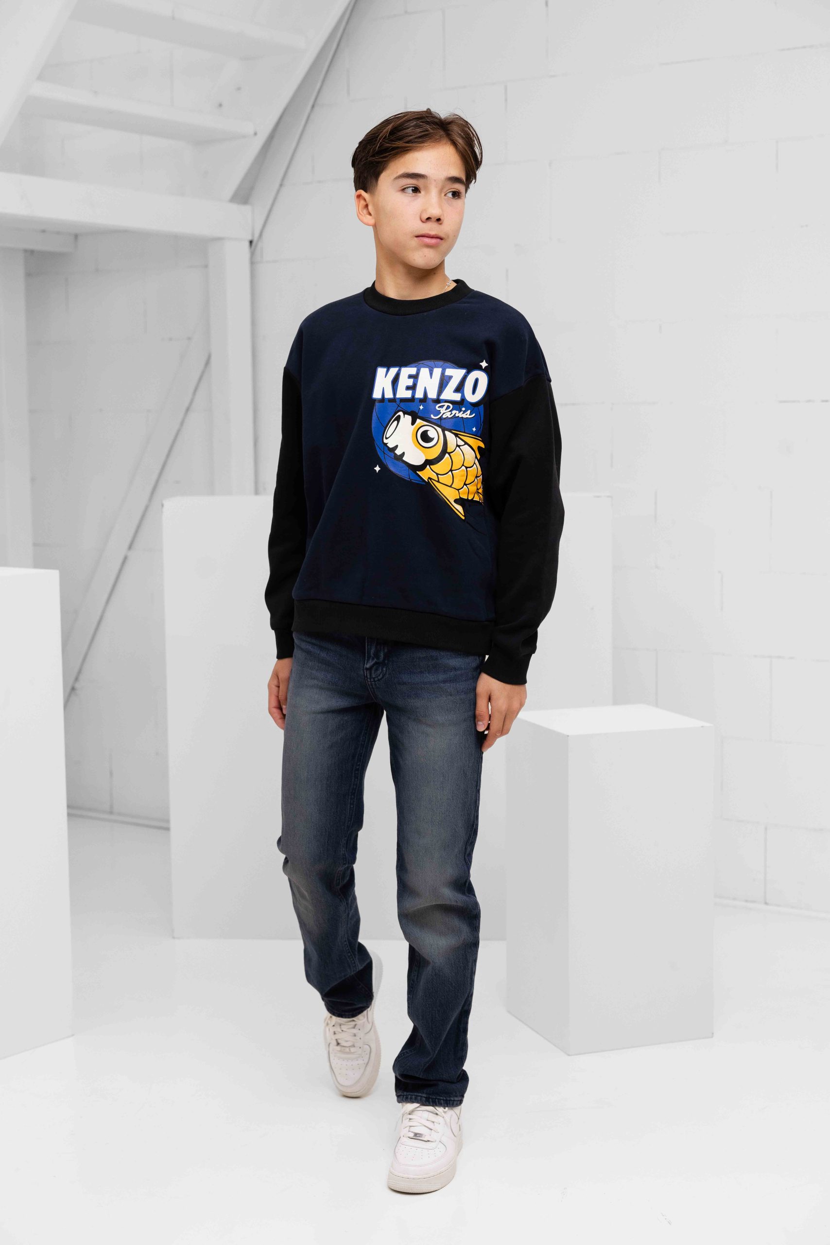 Kenzo Cosmic Fun Sweater Kids Donkerblauw