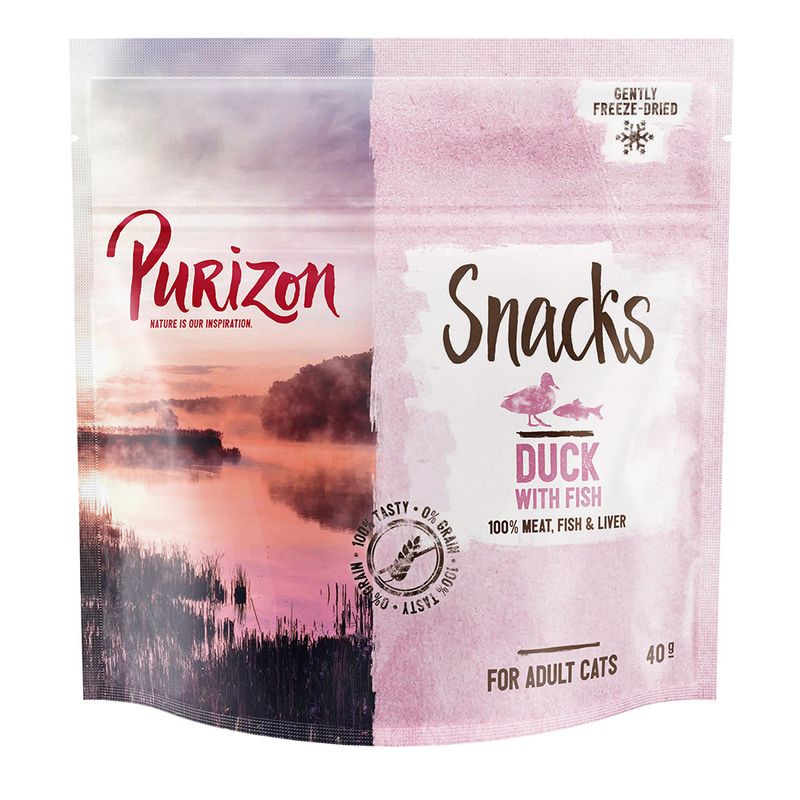 Friandises Purizon canard, poisson sans céréales pour chat