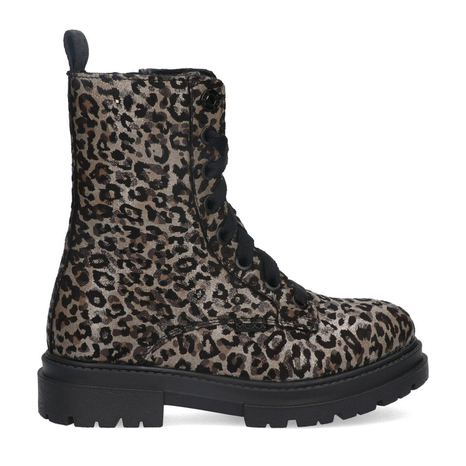 Mexx veterboots met panterprint goud