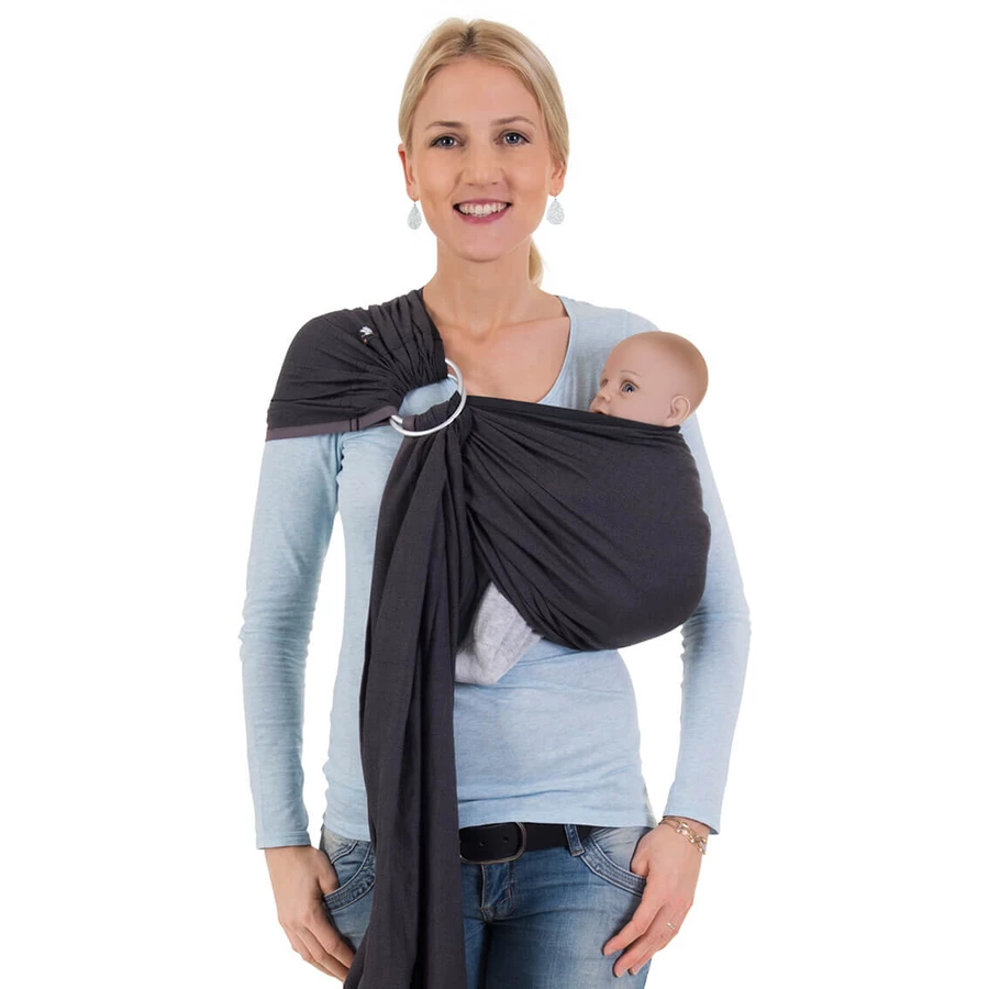 Hoppediz Babytragetuch Ring-Sling London grau
