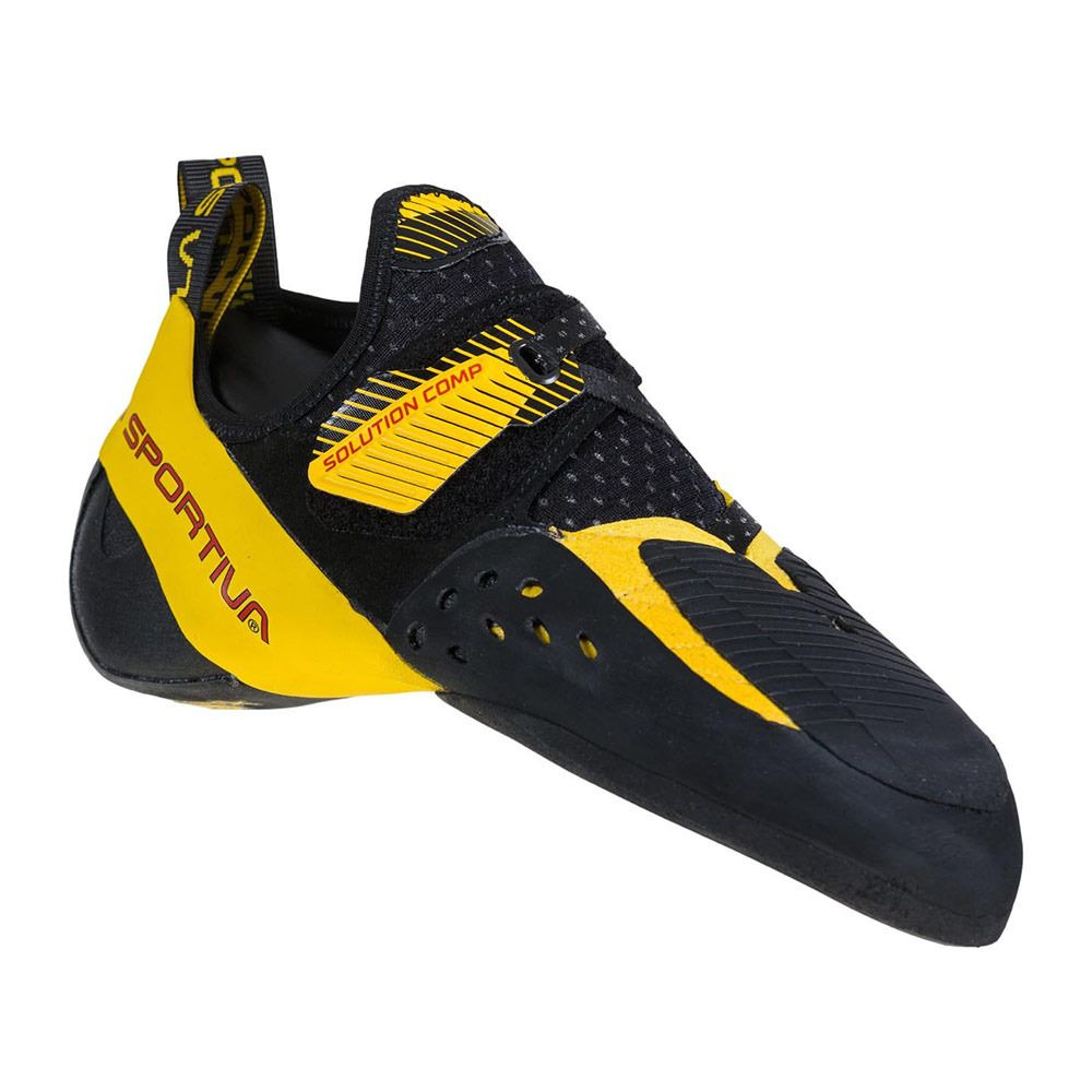 La Sportiva SOLUTION COMP - Chaussons escalade Homme black/yellow