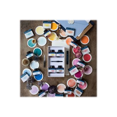 Schneider- Coffret de 4 encres liquides - 15 ml - couleurs pastels assorties