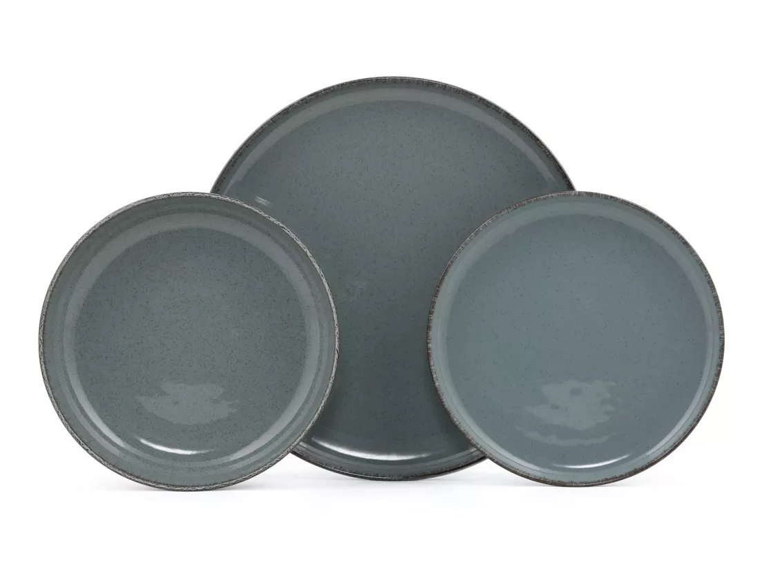 Service vaisselle en porcelaine 18 pièces - Bleu - SANCHA